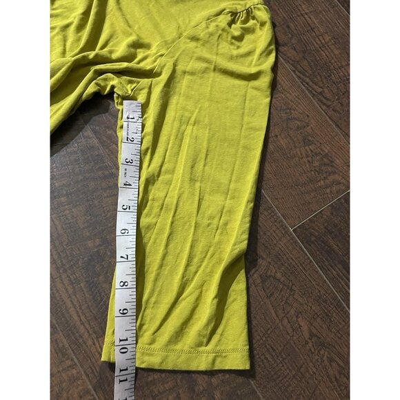 Dialogue Womens Pleated Scoop Neck 3/4 Sleeve Top Rayon/Spandex Yellowish in XL - Picture 11 of 13